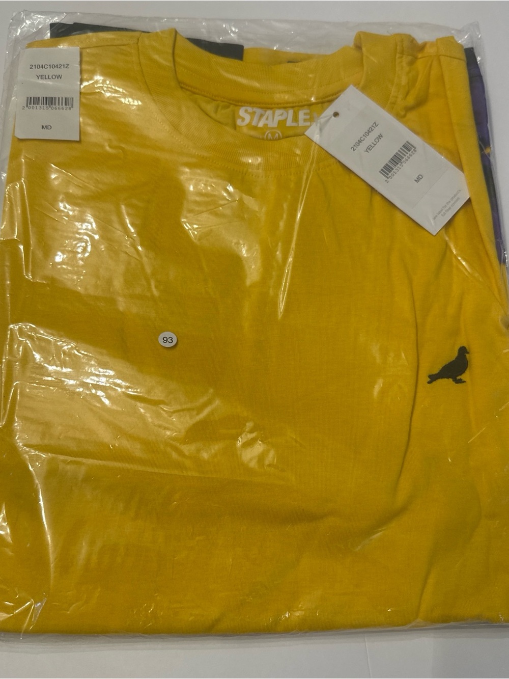 Staple Pigeon T- Shirt Yellow/Purple - Men’s M - Brand New
